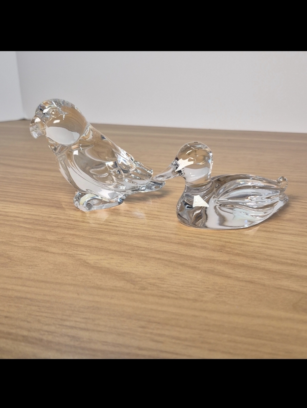 Vintage Princess House Crystal Pets Duck & Bird Figurines - Set of 2